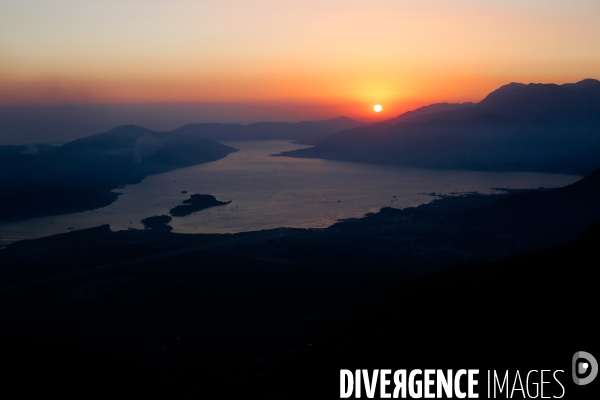 Coucher de soleil sur les Bouches de Kotor