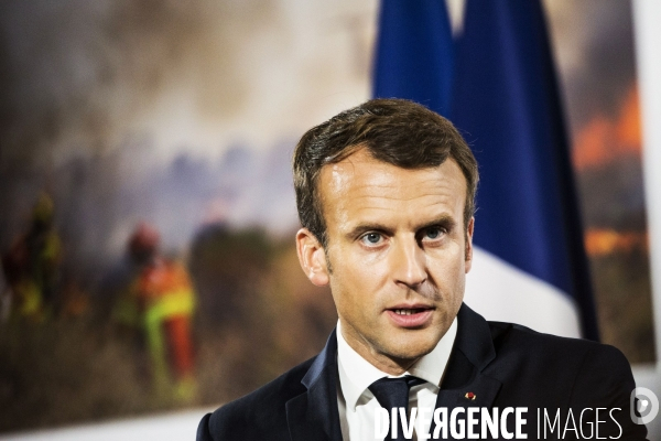 Remerciements du Président de la République Emmanuel MACRON aux forces mobilisées contre les feux de forêt et les ouragans.