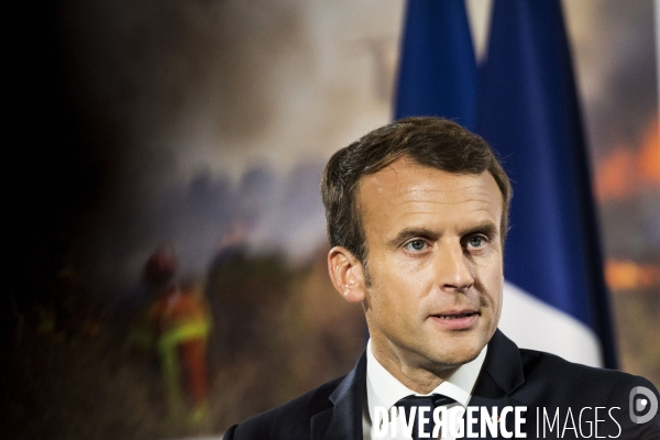 Remerciements du Président de la République Emmanuel MACRON aux forces mobilisées contre les feux de forêt et les ouragans.