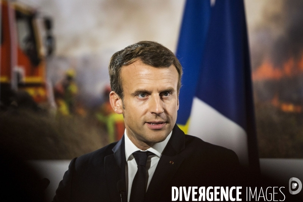 Remerciements du Président de la République Emmanuel MACRON aux forces mobilisées contre les feux de forêt et les ouragans.