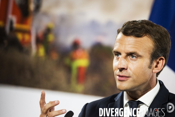 Remerciements du Président de la République Emmanuel MACRON aux forces mobilisées contre les feux de forêt et les ouragans.