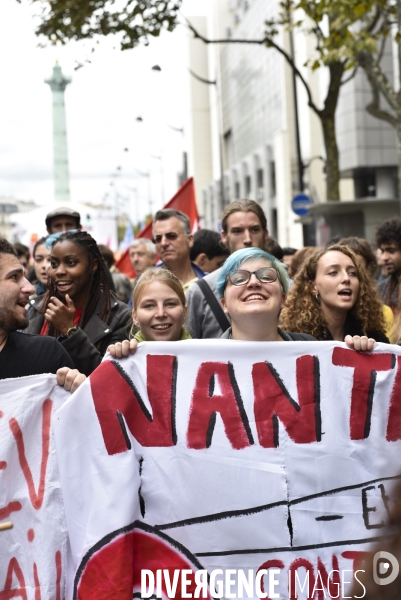 Manifestation contre la réforme du Code du travail à Paris.