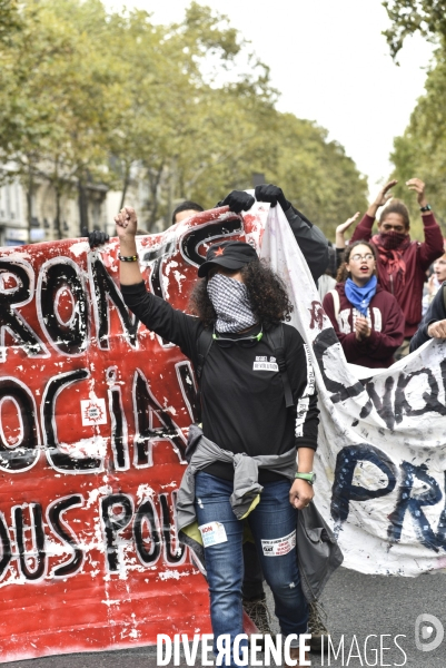 Manifestation contre la réforme du Code du travail à Paris.