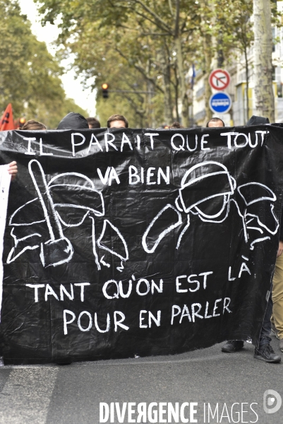Manifestation contre la réforme du Code du travail à Paris.