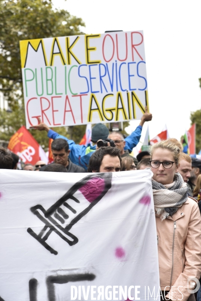 Manifestation contre la réforme du Code du travail à Paris.
