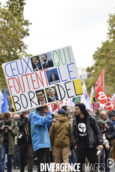 Manifestation contre la réforme du Code du travail à Paris.