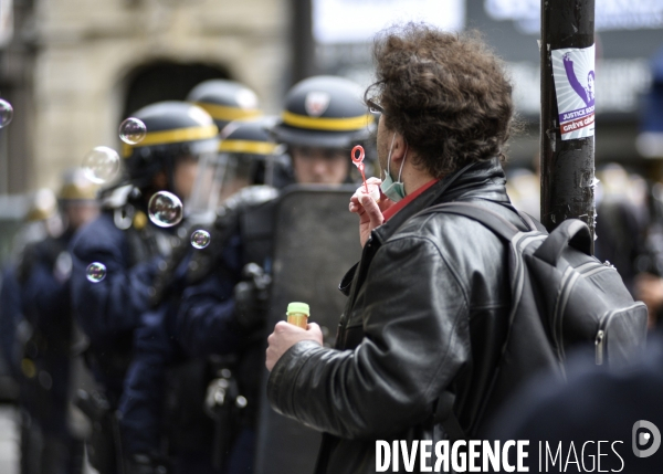 Manifestation contre la réforme du Code du travail à Paris.