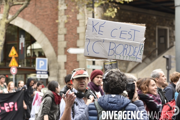 Manifestation contre la réforme du Code du travail à Paris.