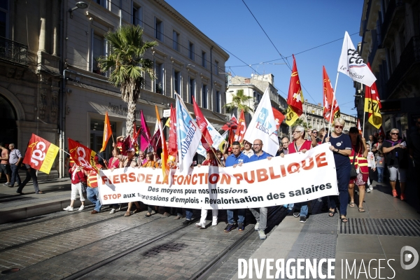 Manifestation unitaire des fonctionnaires à Montpellier