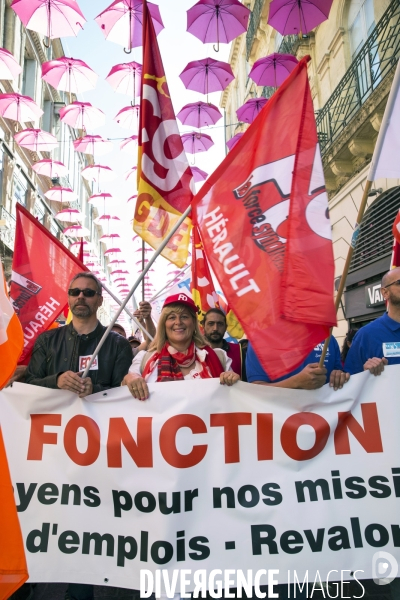 Manifestation unitaire des fonctionnaires à Montpellier