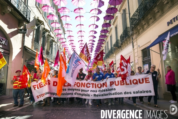 Manifestation unitaire des fonctionnaires à Montpellier