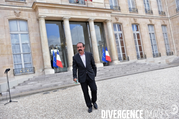 Emmanuel Macron reçoit  Jean Claude Mailly