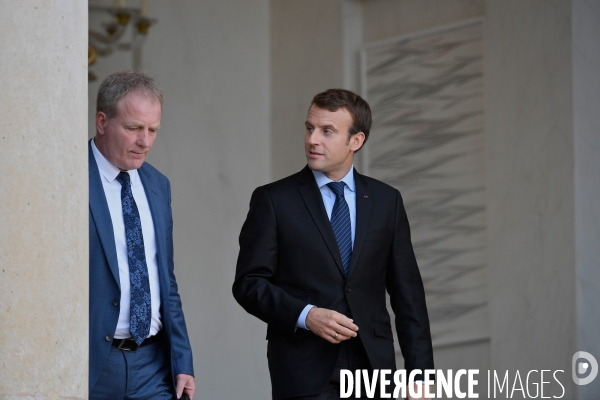 Emmanuel Macron reçoit  Jean Claude Mailly