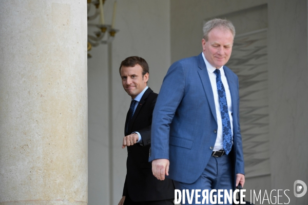 Emmanuel Macron reçoit  Jean Claude Mailly