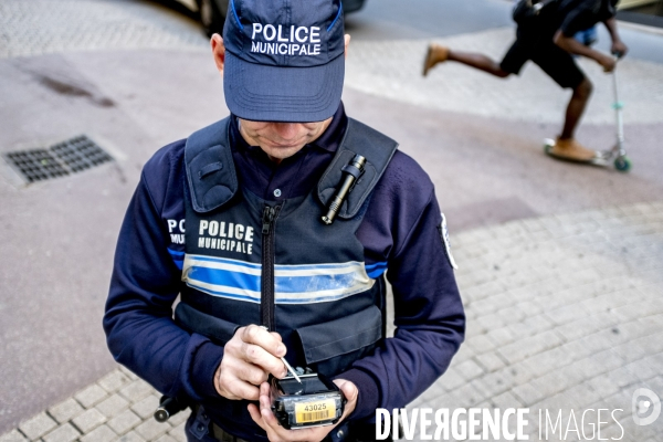 Lyon : patrouille de la Police Municipale.