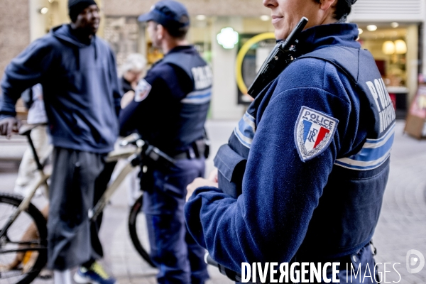 Lyon : patrouille de la Police Municipale.