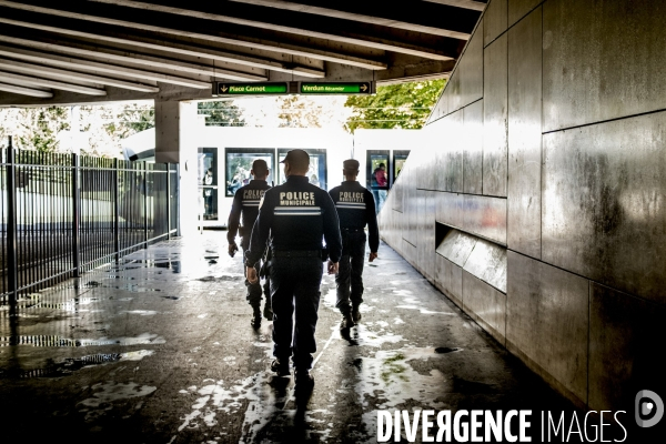 Lyon : patrouille de la Police Municipale.