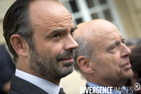 Alain Juppé, maire de Bordeaux, reçoit Edouard Philippe, Premier ministre