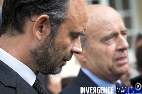 Alain Juppé, maire de Bordeaux, reçoit Edouard Philippe, Premier ministre