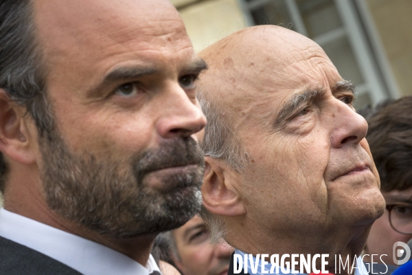 Alain Juppé, maire de Bordeaux, reçoit Edouard Philippe, Premier ministre