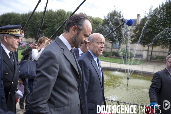 Alain Juppé, maire de Bordeaux, reçoit Edouard Philippe, Premier ministre