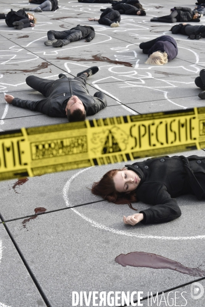 Cause animale : Happening Journée mondiale vegan. Animals rights.