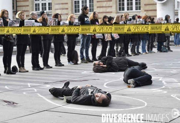 Cause animale : Happening Journée mondiale vegan. Animals rights.