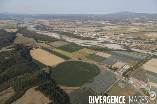 Vue aérienne de Gréoux-les-Bains et Saint-Martin-de-Brômes