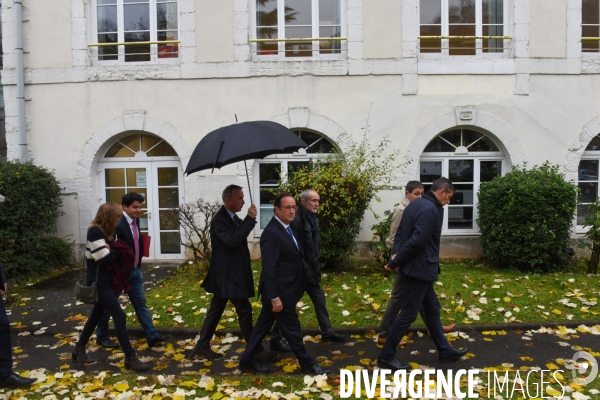 Déplacement de François Hollande en Corrèze.