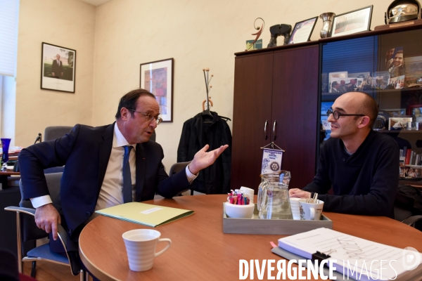 Déplacement de François Hollande en Corrèze.