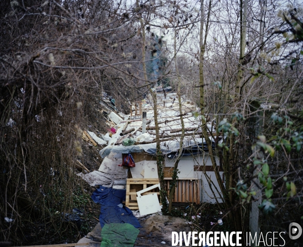 Bidonville roumain à Gennevilliers.