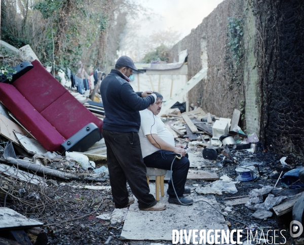 Bidonville roumain à Gennevilliers.