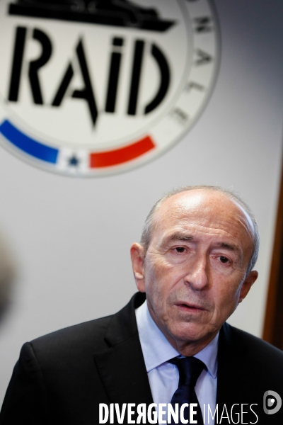 Visite de Gérard Collomb, Ministre de l Intérieur dans les locaux du RAID