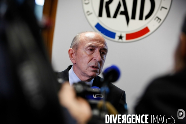 Visite de Gérard Collomb, Ministre de l Intérieur dans les locaux du RAID