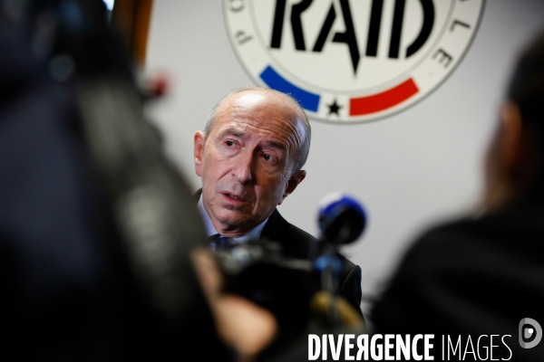 Visite de Gérard Collomb, Ministre de l Intérieur dans les locaux du RAID