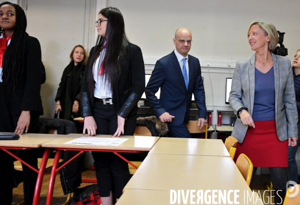 Jean Michel Blanquer et Sophie Cluzel au lycée professionnel Gustave Eiffel