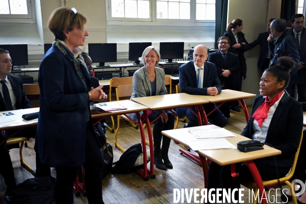 Jean Michel Blanquer et Sophie Cluzel au lycée professionnel Gustave Eiffel