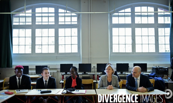 Jean Michel Blanquer et Sophie Cluzel au lycée professionnel Gustave Eiffel