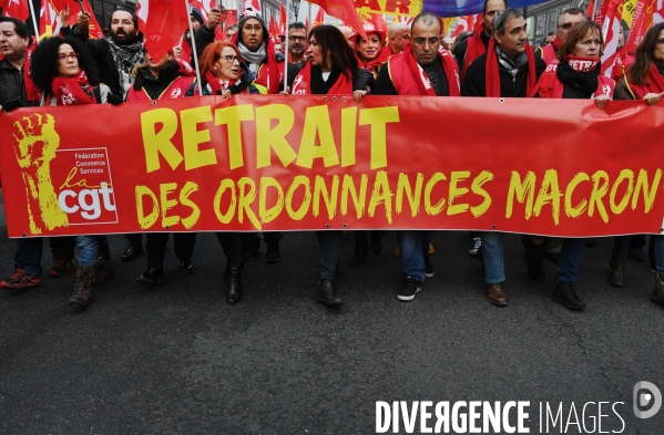 Manifestation nationale commerces et services / retrait des ordonnances Macron