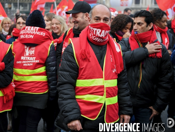 Manifestation nationale commerces et services / retrait des ordonnances Macron