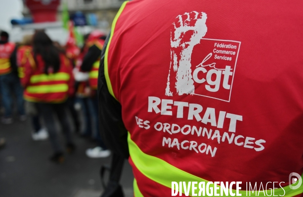 Manifestation nationale commerces et services / retrait des ordonnances Macron