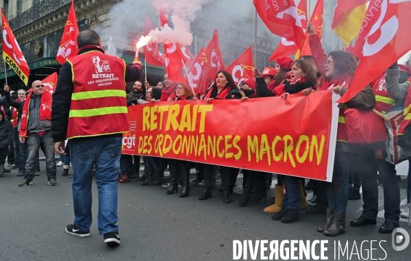 Manifestation nationale commerces et services / retrait des ordonnances Macron