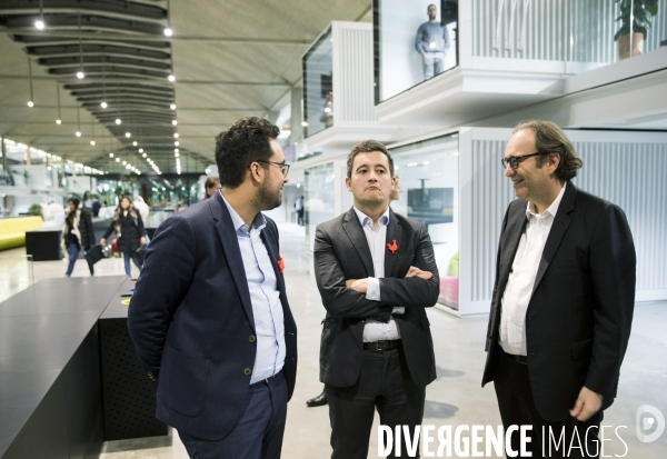 Gérald DARMANIN visite la Station F fondée par Xavier NIEL le PDG d Iliad.