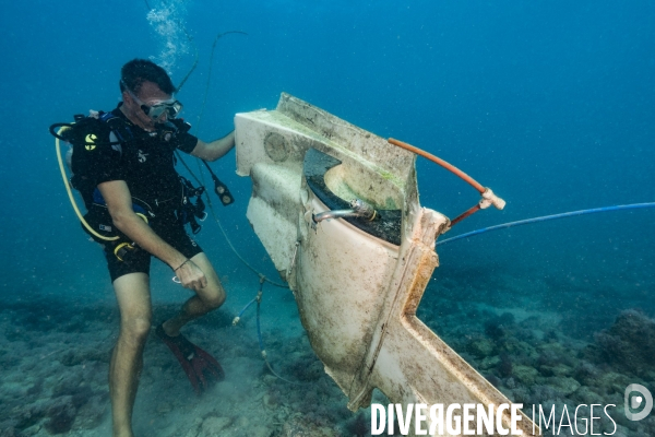 Morceaux de bateaux détruits à St-Martin