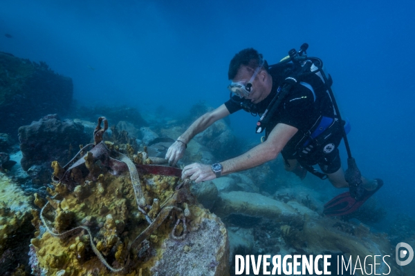 Débris sur les fonds marins à St-Martin