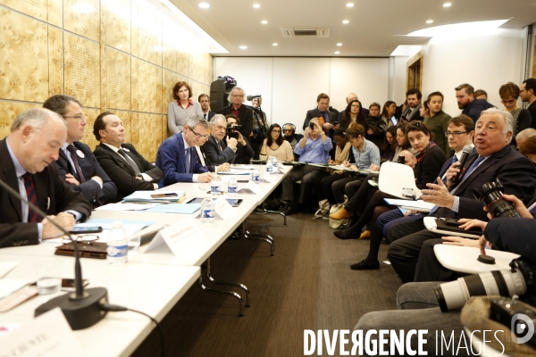 Conference de presse des presidents des conseils departementaux de petite et grande couronne d ILE de FRANCE contre le projet du GRAND PARIS.