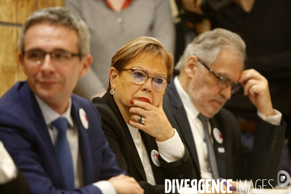 Conference de presse des presidents des conseils departementaux de petite et grande couronne d ILE de FRANCE contre le projet du GRAND PARIS.