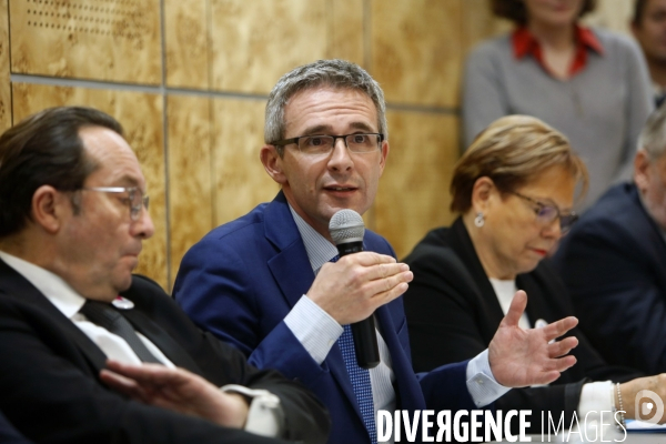 Conference de presse des presidents des conseils departementaux de petite et grande couronne d ILE de FRANCE contre le projet du GRAND PARIS.