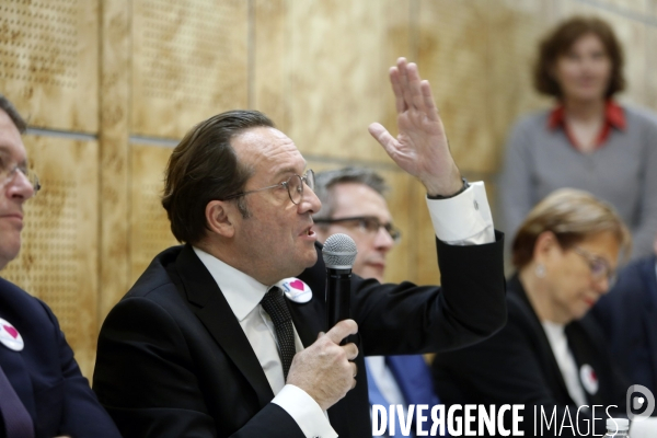 Conference de presse des presidents des conseils departementaux de petite et grande couronne d ILE de FRANCE contre le projet du GRAND PARIS.