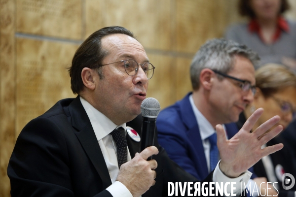 Conference de presse des presidents des conseils departementaux de petite et grande couronne d ILE de FRANCE contre le projet du GRAND PARIS.